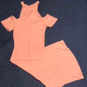 COLD SHOULDER MIDI DRESS